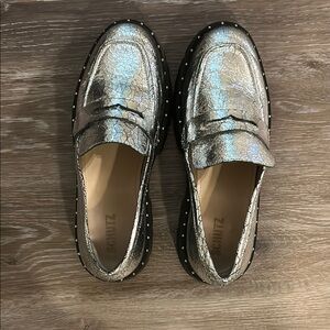 Schutz Silver Loafers for Women